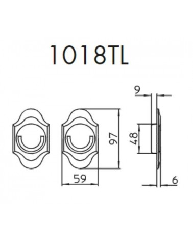 Poignée pour porte coulissante épurée MANDELLI 1018TL avec dimensions