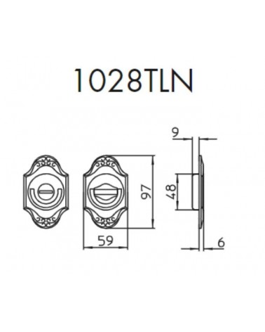 Poignée pour porte coulissante chic MANDELLI 1028TLN avec dimensions