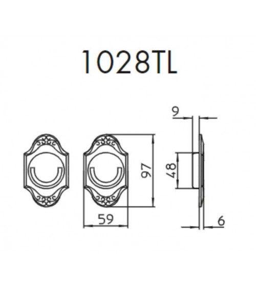 Poignée pour porte coulissante épurée MANDELLI 1028TL quincaillerie design