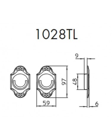 Poignée pour porte coulissante épurée MANDELLI 1028TL avec dimensions