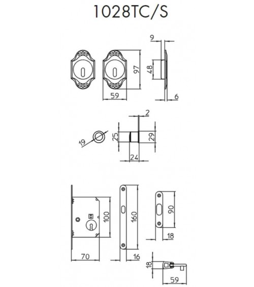 Poignée pour porte coulissante chic MANDELLI 1028TC/S quincaillerie design