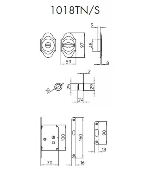 Poignée pour porte coulissante moderne MANDELLI 1018TN/S quincaillerie design