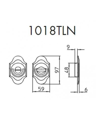 Poignée pour porte coulissante sobre MANDELLI 1018TLN avec dimensions