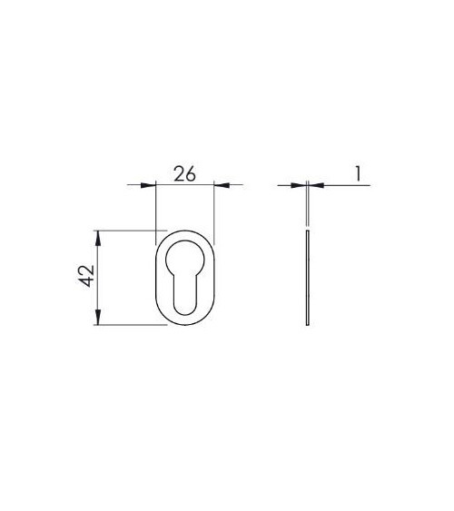 Rosace de porte VERUM slim, pour clé à barillet -  poignée design