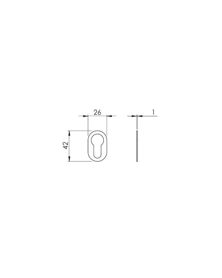 Rosace de porte VERUM slim, pour clé à barillet -  poignée design