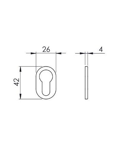 Rosace de porte VERUM standard, à clé à barillet -  poignée design