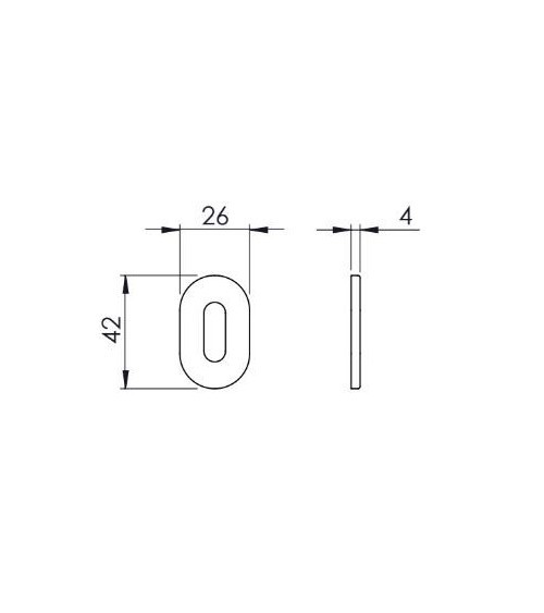 Rosace de porte VERUM standard, à clé de chambre -  poignée design