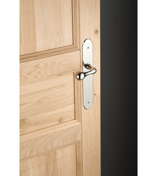 Poignée de porte design sur plaque Laiton - MADE IN FRANCE -  poignée design