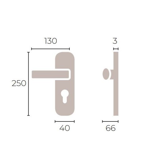Poignée de porte rétro en laiton Antoinette/P90 - MADE IN FRANCE
