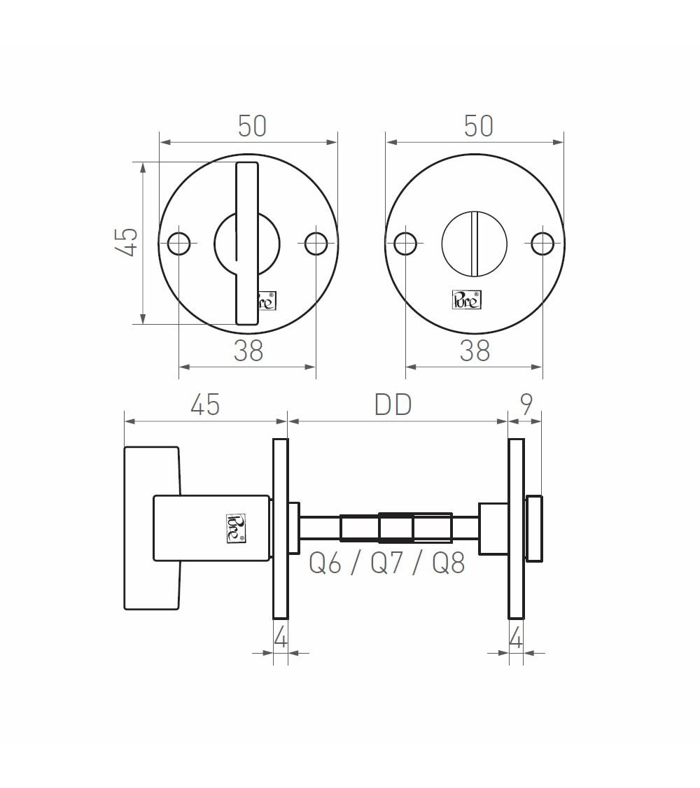 Rosace de porte R PURE WC -  quincaillerie design