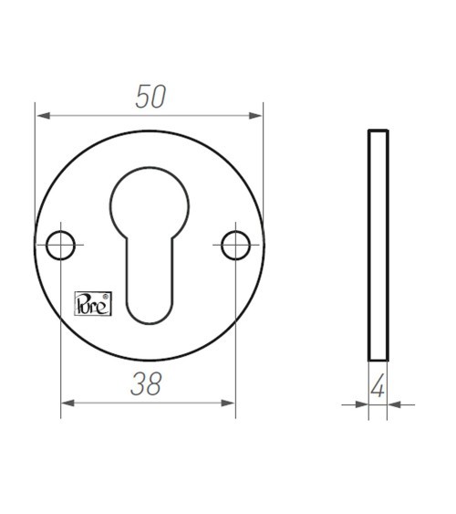 Rosace de porte R PURE clé L-17 -  quincaillerie design