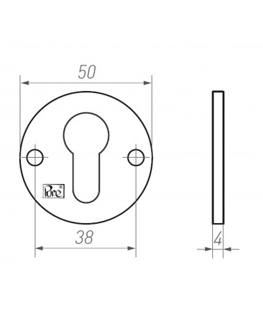 Rosace de porte R PURE clé L-17 -  quincaillerie design