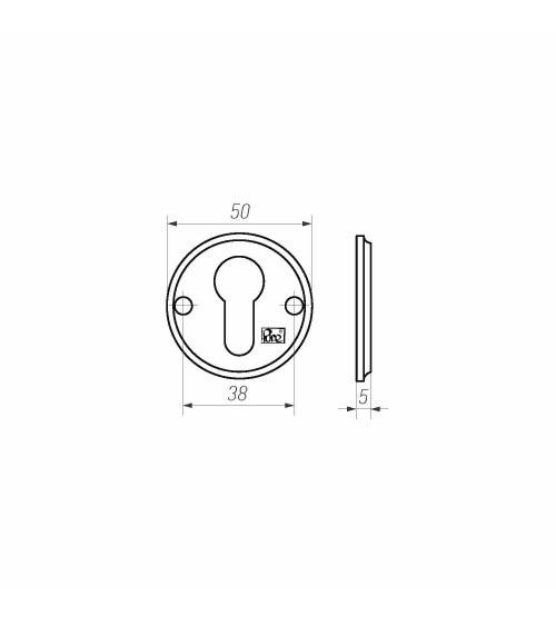 Rosace de porte R PURE clé PZ-50R -  quincaillerie design