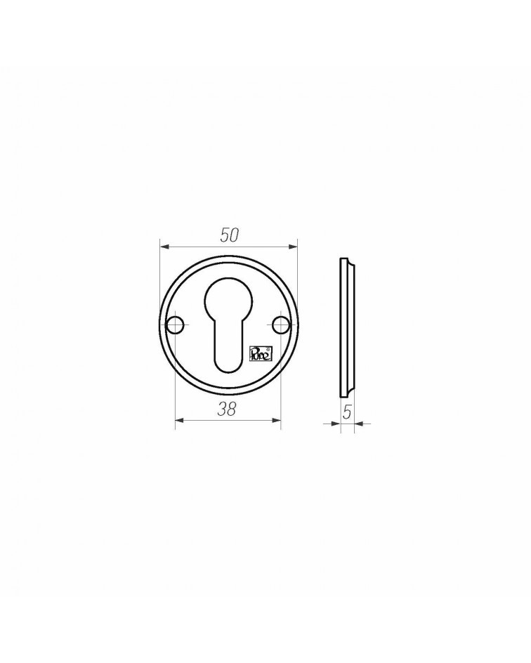 Rosace de porte R PURE clé PZ-50R -  quincaillerie design