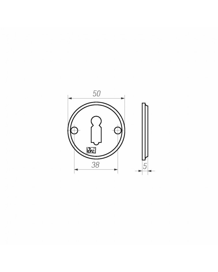 Rosace de porte R PURE clé L-50R -  quincaillerie design