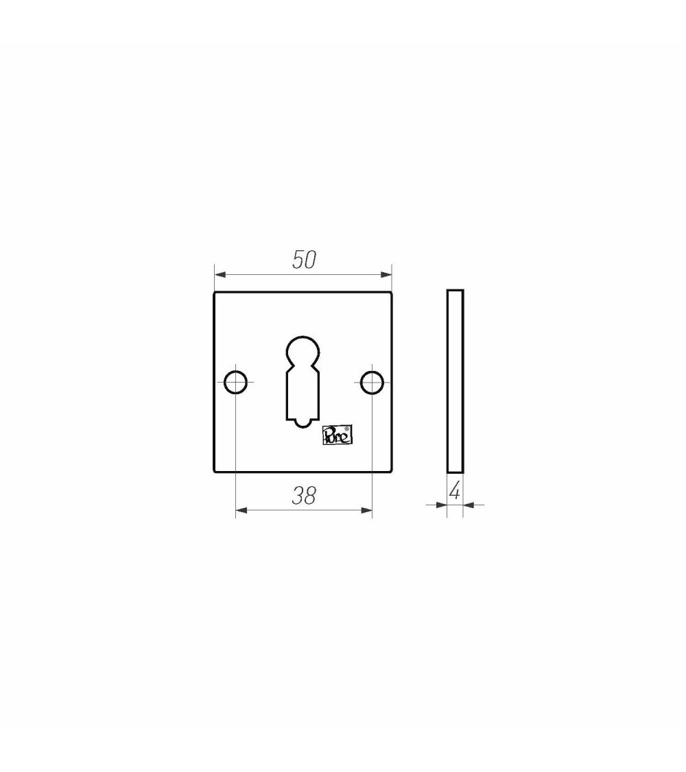 Rosace de porte PURE clé L-50Q -  quincaillerie design