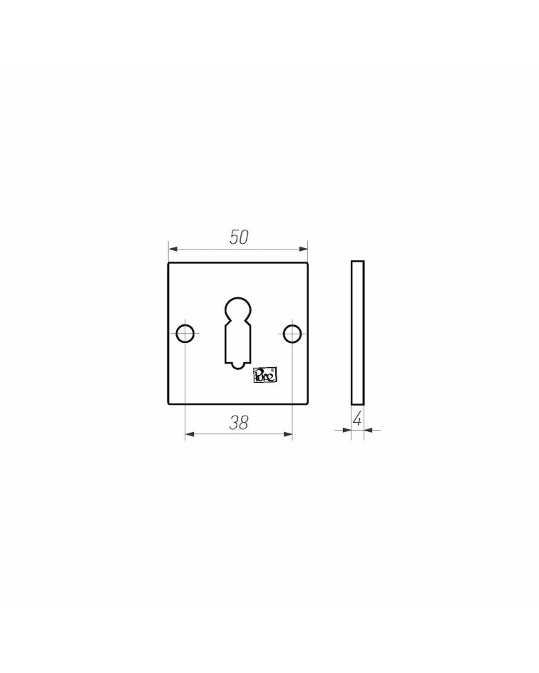 Rosace de porte PURE clé L-50Q -  quincaillerie design