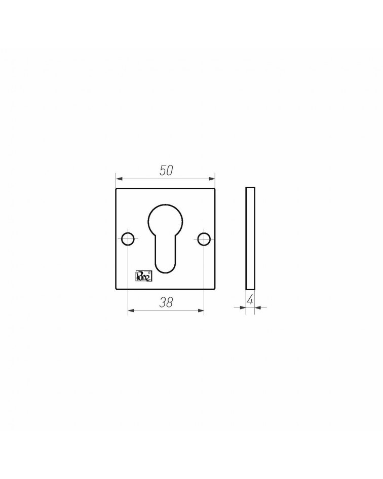 Rosace de porte PURE clé PZ-50Q -  quincaillerie design