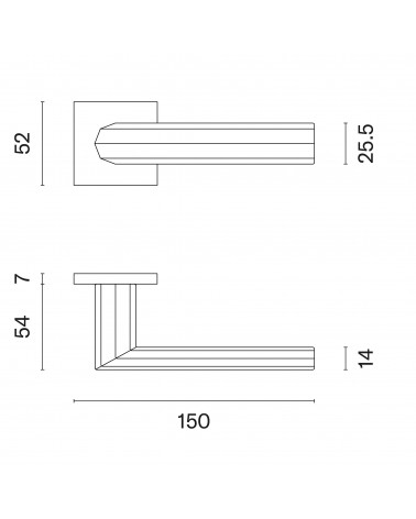 Poignée de porte moderne FRESIA avec dimensions