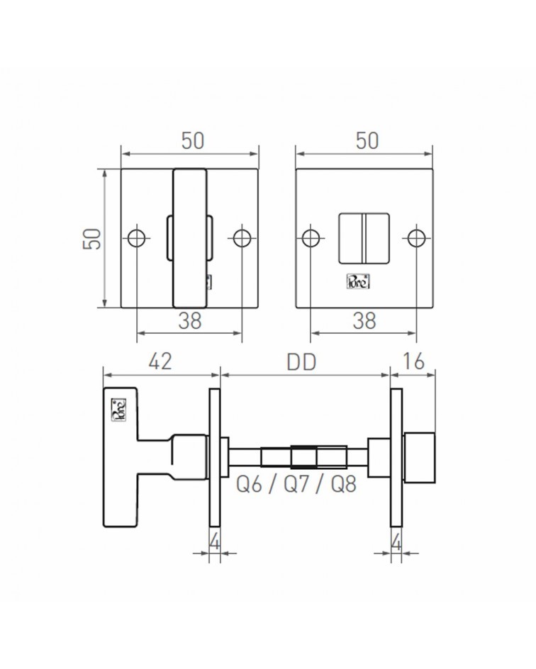 Rosace de porte PURE WC 50Q -  quincaillerie design