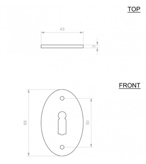 Rosace de porte CDF clé L-1508 -  quincaillerie design