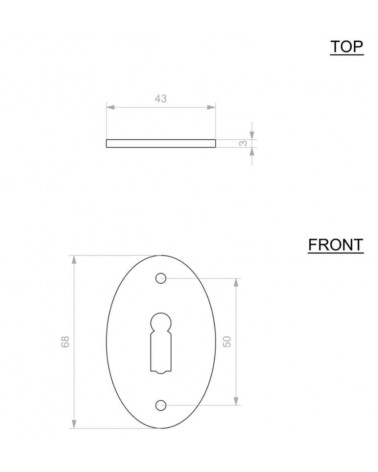 Rosace de porte CDF clé L-1508 -  quincaillerie design