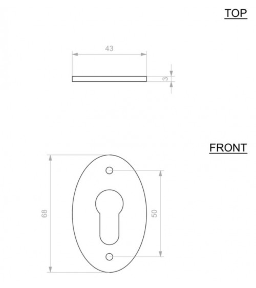 Rosace de porte CDF clé PZ-1508 -  quincaillerie design