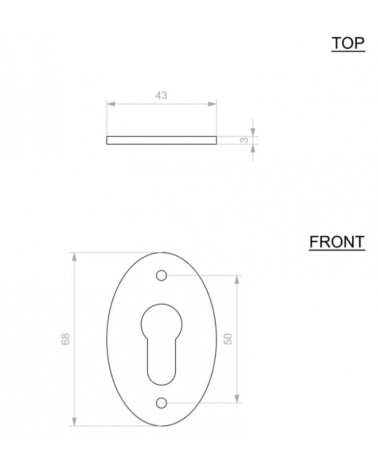 Rosace de porte CDF clé PZ-1508 -  quincaillerie design