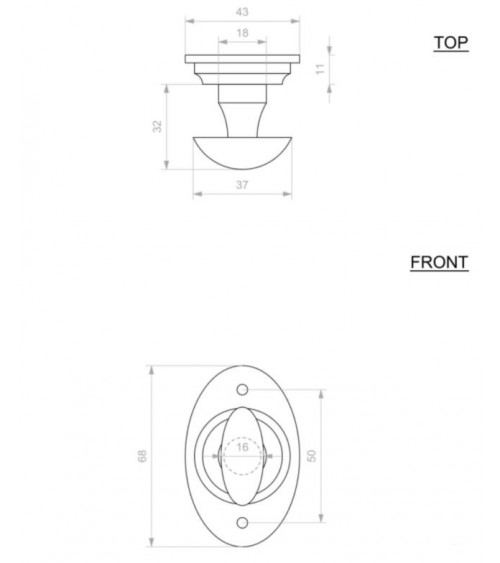 Rosace de porte CDF clé WC-1508 -  quincaillerie design