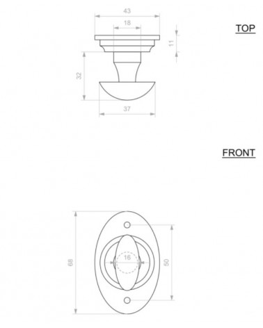 Rosace de porte CDF clé WC-1508 -  quincaillerie design
