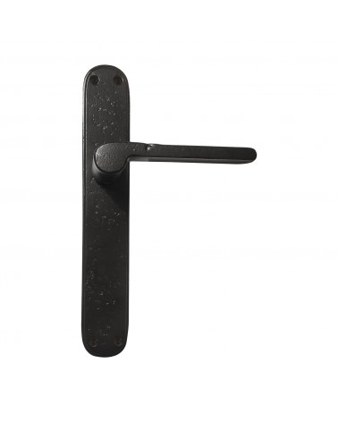 Poignée de porte noire sur plaque en bronze 1928 -  quincaillerie design