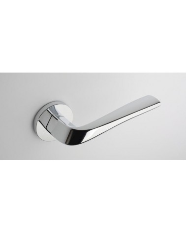 Poignée de porte chrome poli DALIA poignée design vue de haut