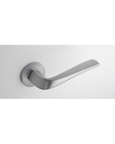Poignée de porte chrome satiné DALIA poignée design vue de haut