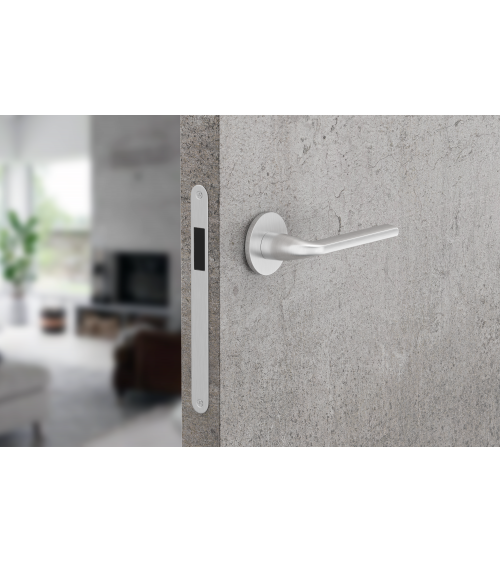 Poignée de porte chrome satiné Scandi slim quincaillerie design