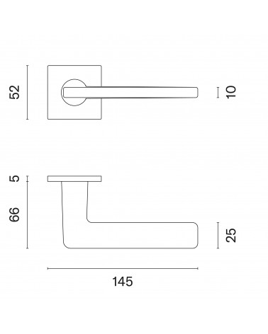 Poignée de porte SETIA avec dimensions