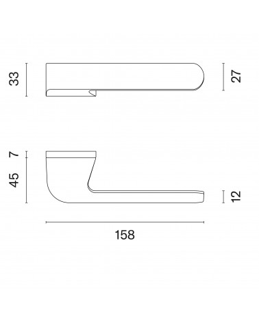 Poignée de porte PLUMERIA avec dimensions