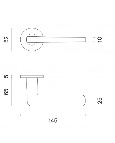 Poignée de porte LIRA avec dimensions