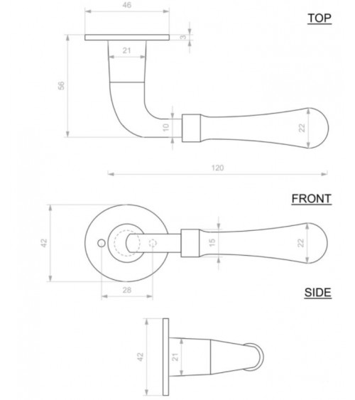 Poignée de porte chromé poli en fer 1200 -  quincaillerie design