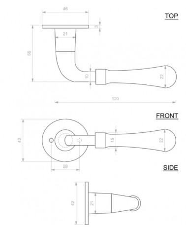 Poignée de porte chromé poli en fer 1200 -  quincaillerie design