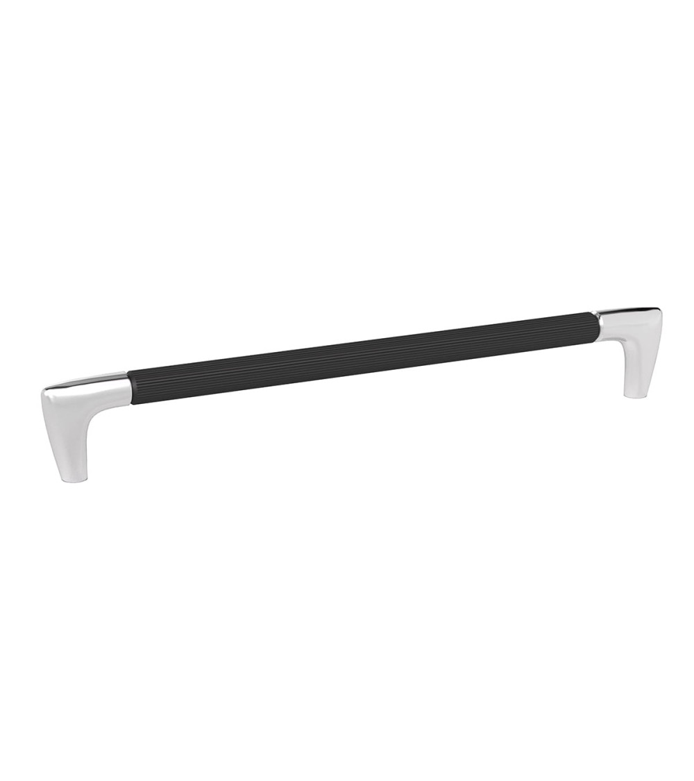 Poignée de meuble anode noire/chrome brillant ALAMBRE striée poignée design