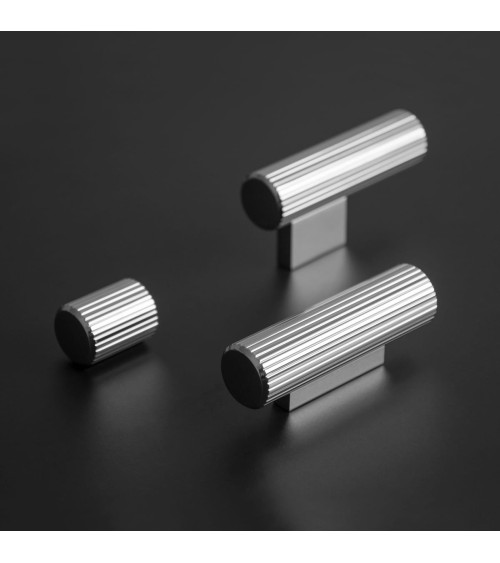 Bouton de meuble chrome poli AVANTI en T poignée design