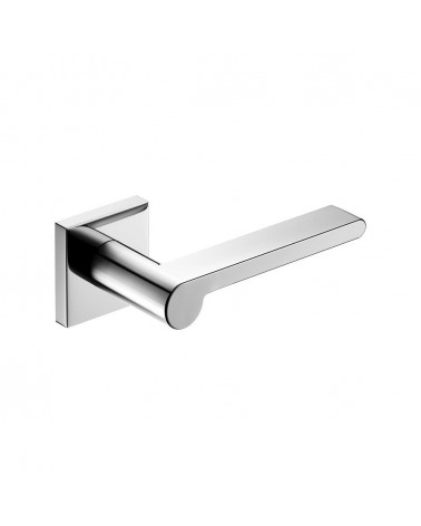 Poignée de porte chrome poli Pandora quincaillerie design vue de haut inclinée