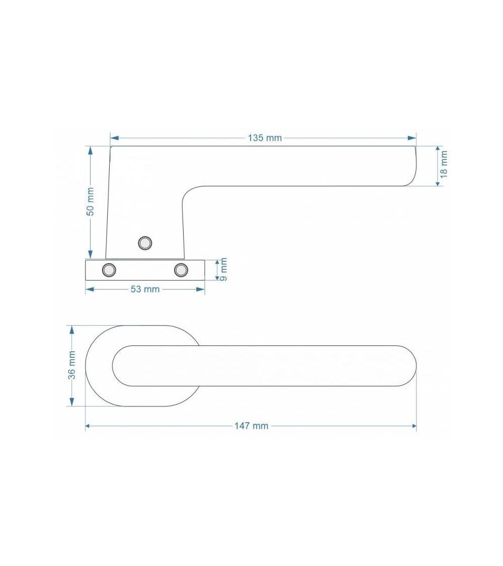 Poignée de porte chrome brossé JACOB poignée design
