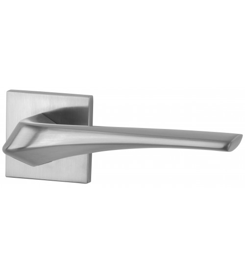 Poignée de porte chrome satiné Heavy quincaillerie design