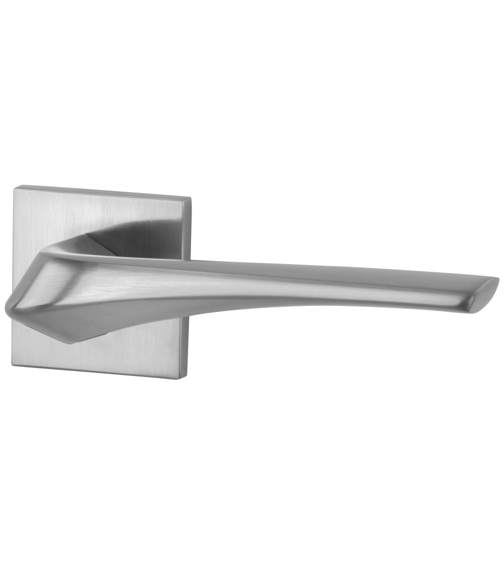 Poignée de porte chrome satiné Heavy quincaillerie design