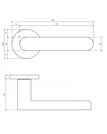 Poignée de porte ALORA avec dimensions