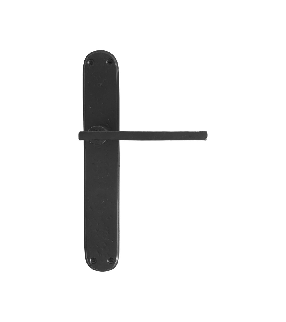 Poignée de porte noire sur plaque en bronze P2017 -  quincaillerie design