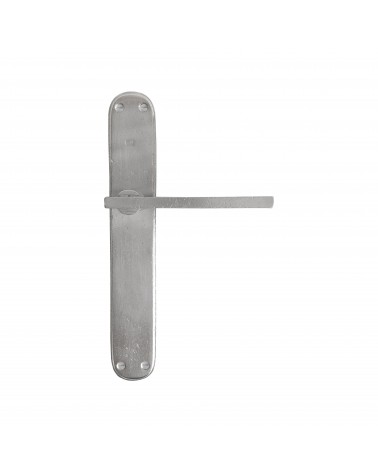 Poignée de porte chrome brossé sur plaque en bronze P2017 -  poignée design