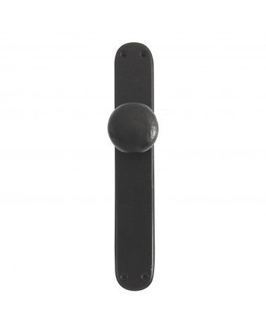 Bouton de porte noir sur plaque de propreté P40 -  poignée design