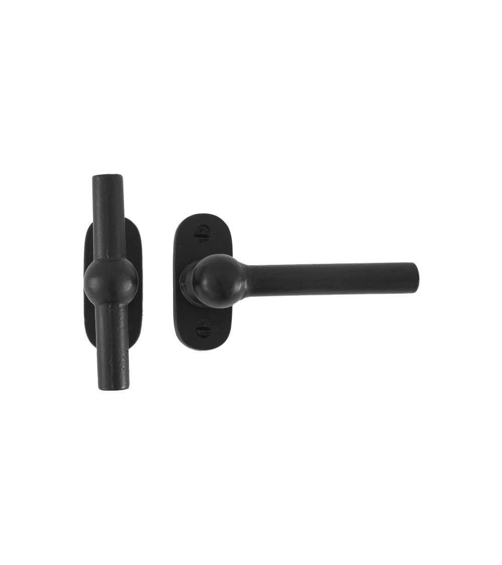 Poignée de porte + poignée verticale noire en fer BECDF -  poignée design